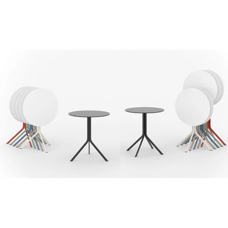 Metallrunder Tisch für Cafés und Terrassen 'Oreka_⌀700/H_740mm'