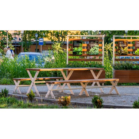 Metal picnic table with benches 'Picnic IROKO_STF/25-04-09/MDL'