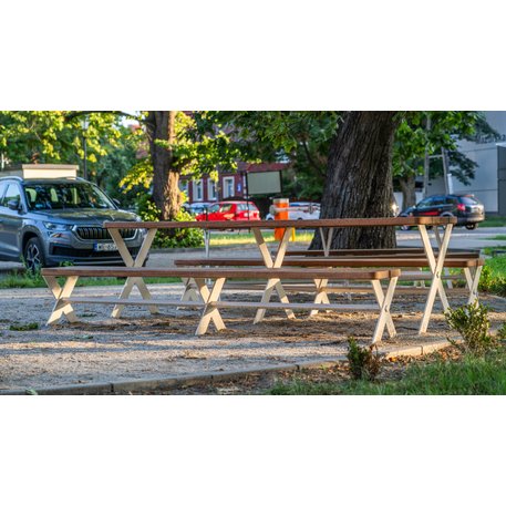 Metal picnic table with benches 'Picnic IROKO_STF/25-04-09/MDL'