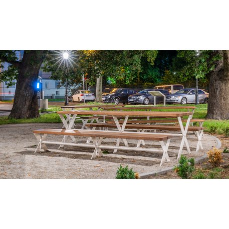 Metal picnic table with benches 'Picnic IROKO_STF/25-04-09/MDL'