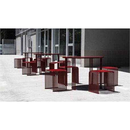 Runder Metalltisch mit 3 Stühlen 'ZEROQUINDICI.015/Picnic'