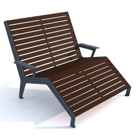 Liegestühle aus Metall und Holz 'STF/LMVII/MDL'