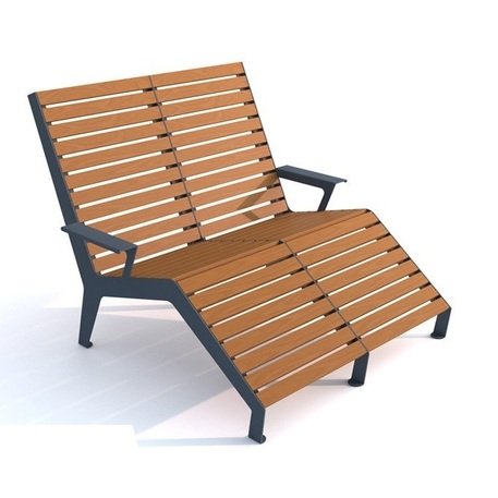 Liegestühle aus Metall und Holz 'STF/LMVII/MDL'