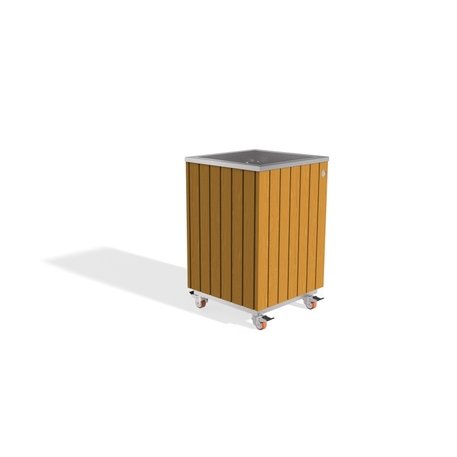 Metall-Pflanzkübel aus Edelstahl mit Holzverkleidung '45,5x44xH/63/70cm / MS-299'