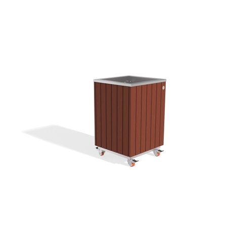 Metall-Pflanzkübel aus Edelstahl mit Holzverkleidung '45,5x44xH/63/70cm / MS-299'