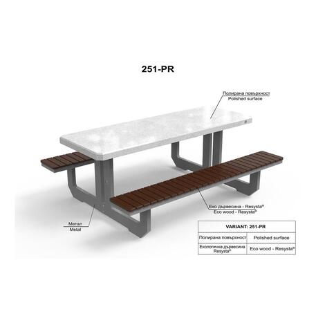 Picknick Bank / Tisch-Kombination, Premium-Linie '190x148xH/72cm / BS-251'
