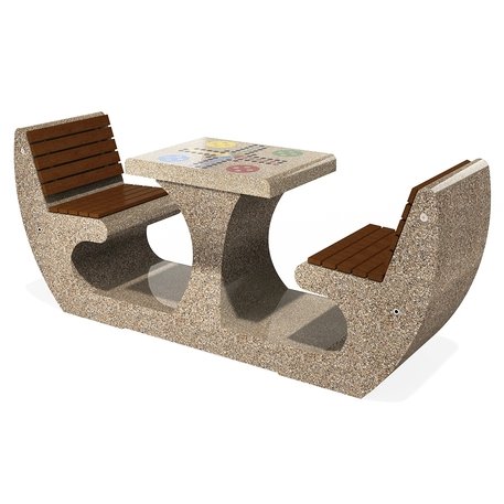 Beton Schachtisch und Bänke 2 Stk., Premium-Linie '231x60xH/94,5cm / BS-283'