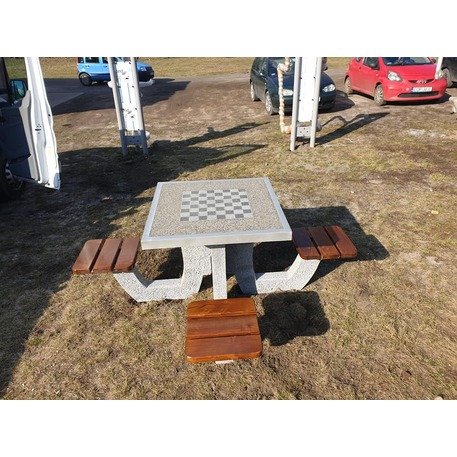 Concrete chess table and chairs 4 pcs. 'BDS/SG016/MDL'