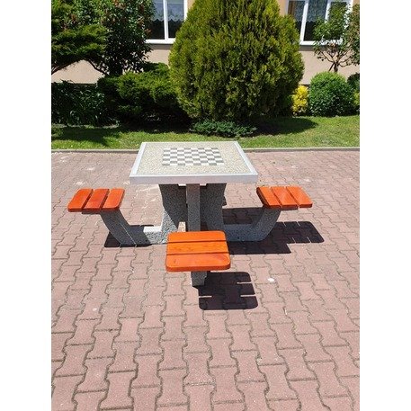 Concrete chess table and chairs 4 pcs. 'BDS/SG016/MDL'