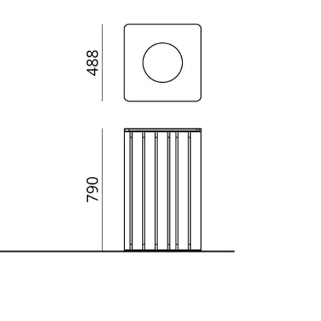 Abfallbehälter aus Metall 'BD/H24_65L/MDL'