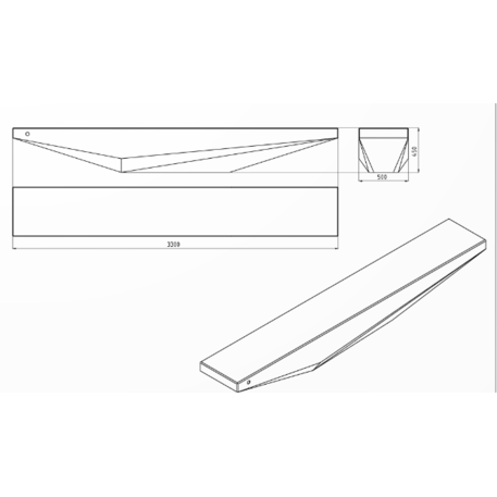 Betonparkbänke '330x50x45cm / BS-320'