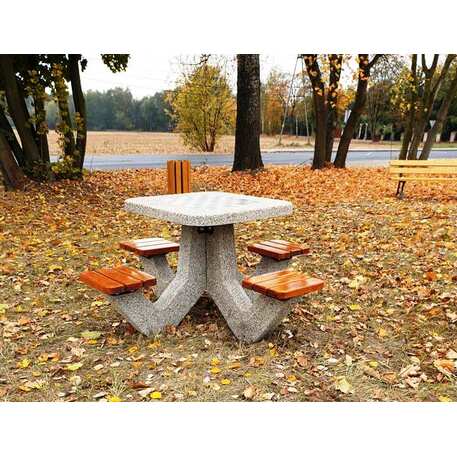Concrete chess table and chairs 4 pcs. 'BDS/SG017/MDL'
