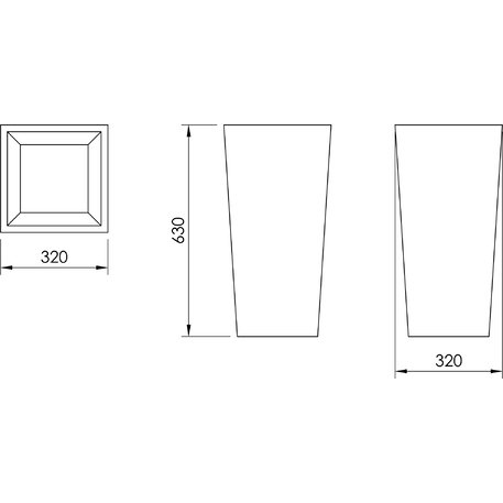 Pflanzkübel aus Beton '320x320xH/630mm_DUR004.00'
