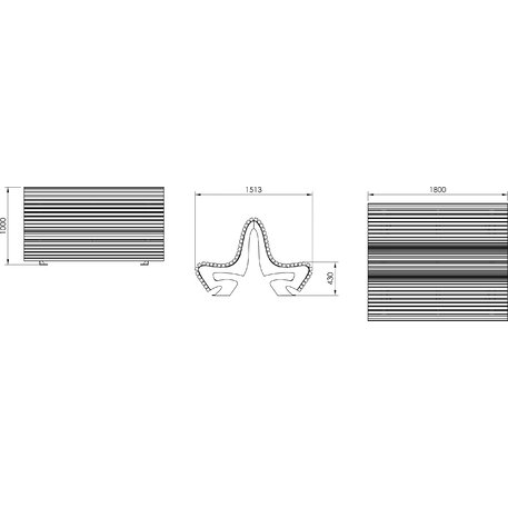 Metallbank 'BD/WAVE_LWA066.01_180cm/MDL'