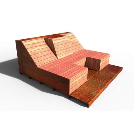 Liegestühle aus Metall und Holz 'STF/23-04-04_02/MDL'