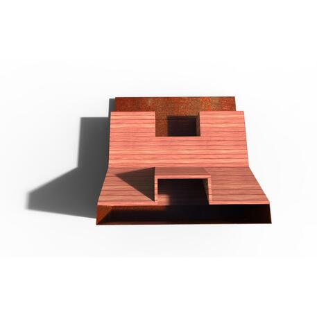 Liegestühle aus Metall und Holz 'STF/23-04-04_02/MDL'