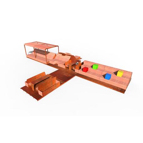 Liegestühle aus Metall und Holz 'STF/23-04-04_02/MDL'