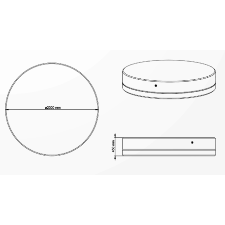 Runder Betontisch und Stuhlset, Premium-Linie 'Ø230xH/45cm / BS-339/112'