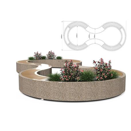 Pflanzkübel aus Beton '210x50xH/45cm / BS-268-U'
