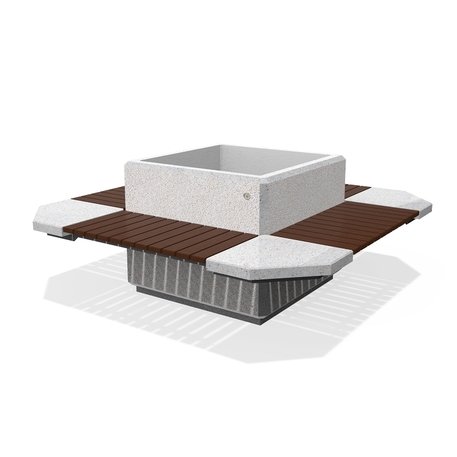  Beton rundbank + blumentopf  '155/80xH/40/65cm / BS-227'