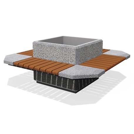 Beton rundbank + blumentopf  '155/80xH/40/65cm / BS-227'