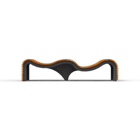 Metallbank mit Sitzfläche aus IROKO-Holz 'STF/13-02-60/MDL'