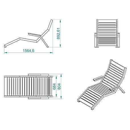 Metal deck chair 'STF/ML1/MDL'