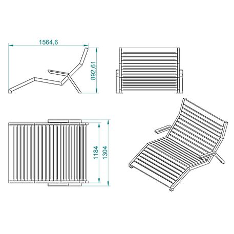 Metal deck chair 'STF/ML2/MDL'