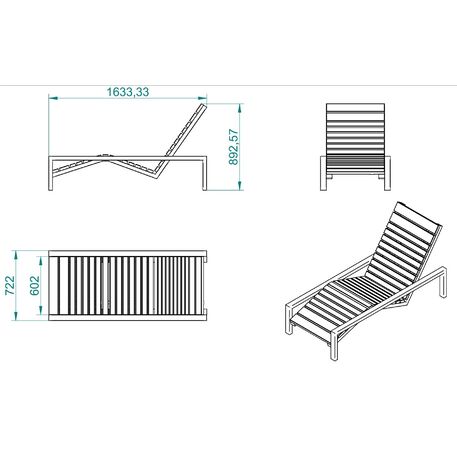 Metal deck chair 'STF/ML6/MDL'