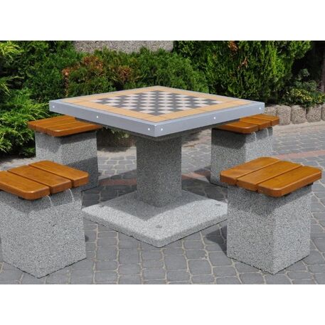 Concrete chess table and chairs 4 pcs. 'BDS/M514/MDL'