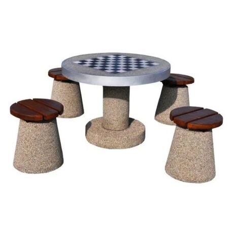 Concrete chess table and chairs 4 pcs. 'BDS/M521/MDL'