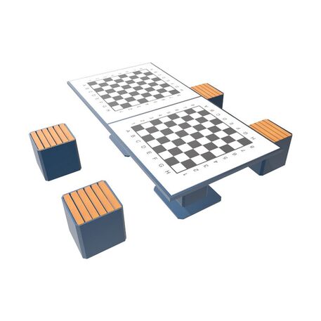 Metal chess table and chairs 4 pcs. 'BDS/S3/MDL'