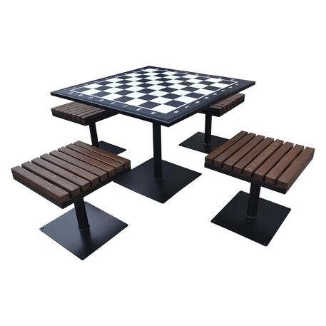 Metal chess table and chairs 4 pcs. 'BDS/S4/MDL'