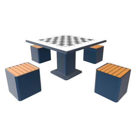 Metal chess table and chairs 4 pcs. 'BDS/S2/MDL'