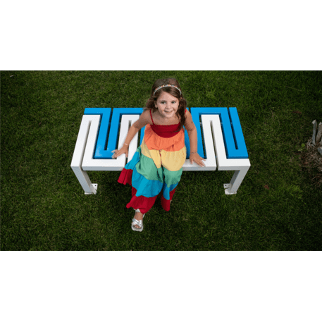 Metal bench 'Baby snake seat D833'