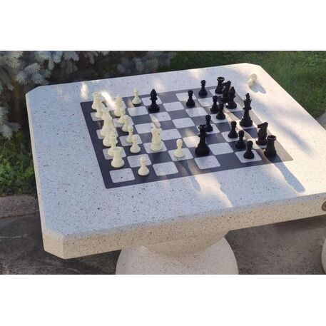 Concrete chess game table with 2 or 4 chairs, Premium line '80x80xH/70cm / BS-111/112'