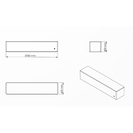 Concrete bench without backrest '200x45x40cm / BS-178'