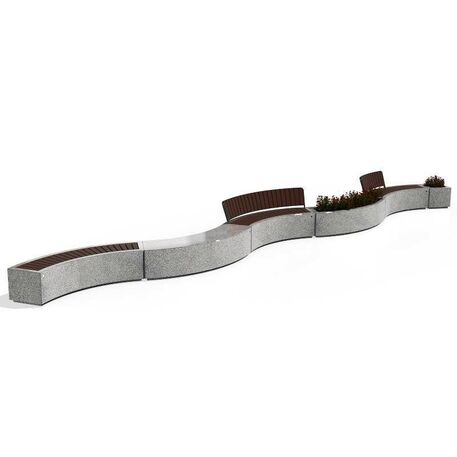 Modular Concrete Bench 'STF_BS-268/7_MDL'