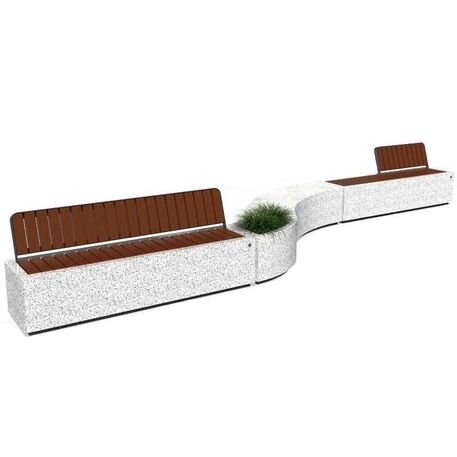 Modular concrete bench with flower planter 'STF_BS-268/11_MDL'
