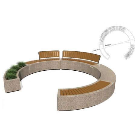 Concrete outdoor bench 'STF_BS-268/6_MDL'