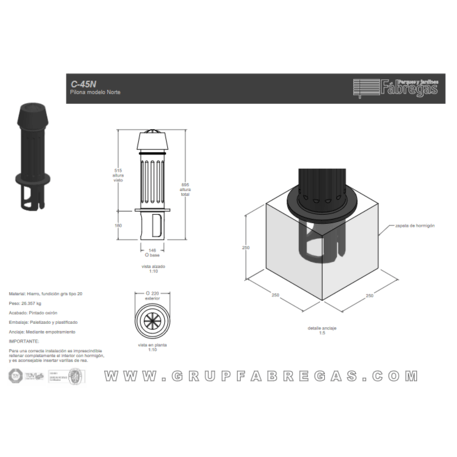 Metall bollard 'C-45N'