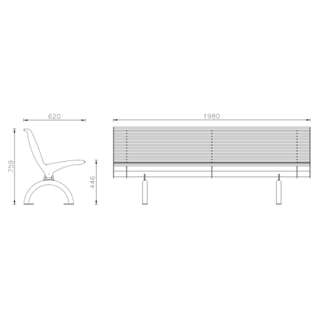 Metal bench 'BEST'