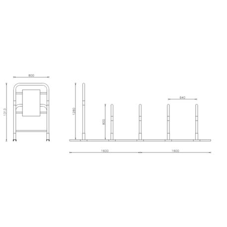 Metal bicycle parking racks 'Campus 5'