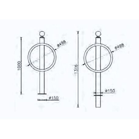 Metal bicycle parking racks 'Fox 2'