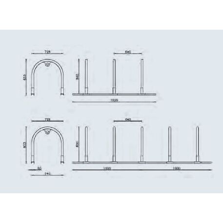 Metal bicycle parking racks 'Frick 3'