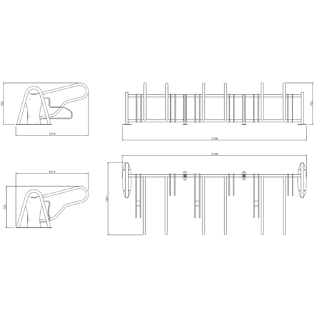 Metal bicycle parking racks 'Recoaro 6'