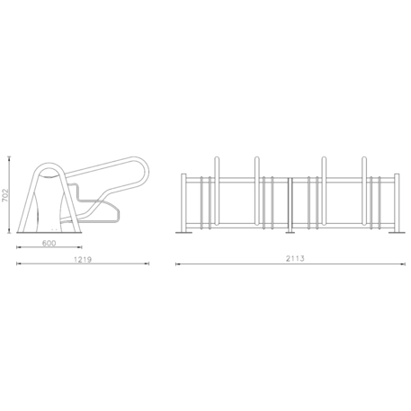 Metal bicycle parking racks 'Recoaro 4'