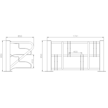 Metal bicycle parking racks 'Rotterdam 4'