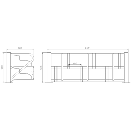 Metal bicycle parking racks 'Rotterdam 6'
