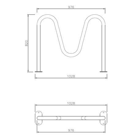 Metal bicycle parking racks 'Snake 2'